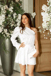 Elara One shoulder Dress White