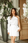 Elara One shoulder Dress White