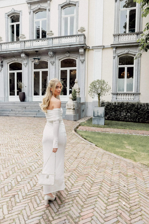 Noree Ladies Longsleeve Dress White