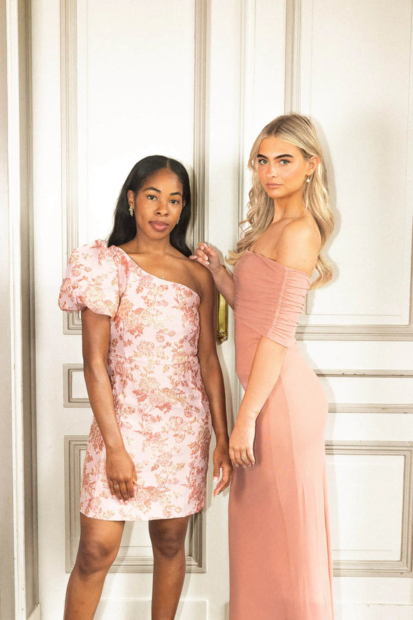 Aluna Ladies One Shoulder Dress Rose