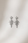 Milena Bridal Long Earrings with Leaf Rhinestone