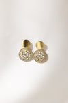 Aurelia Statement Earrings Round with Rhinestone