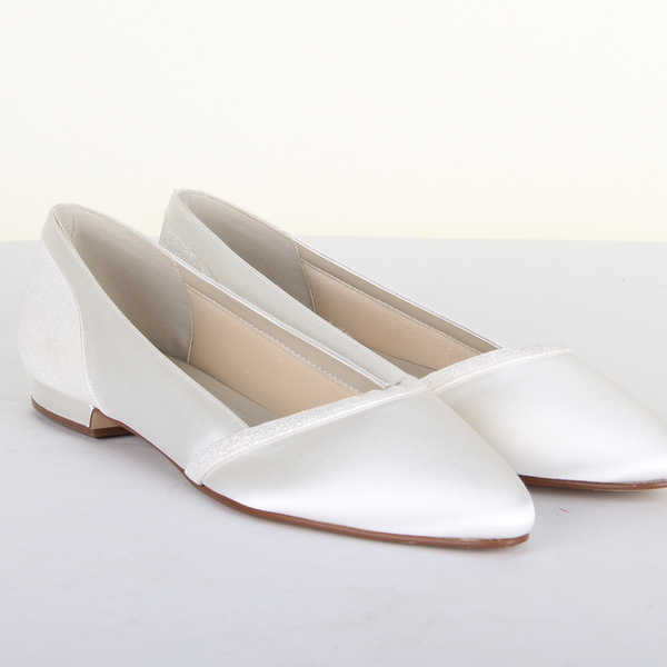 Belina Ivory Satin/Off - White Fi. Glitter - Brautschuhe - Rainbow Club - ShoeStories