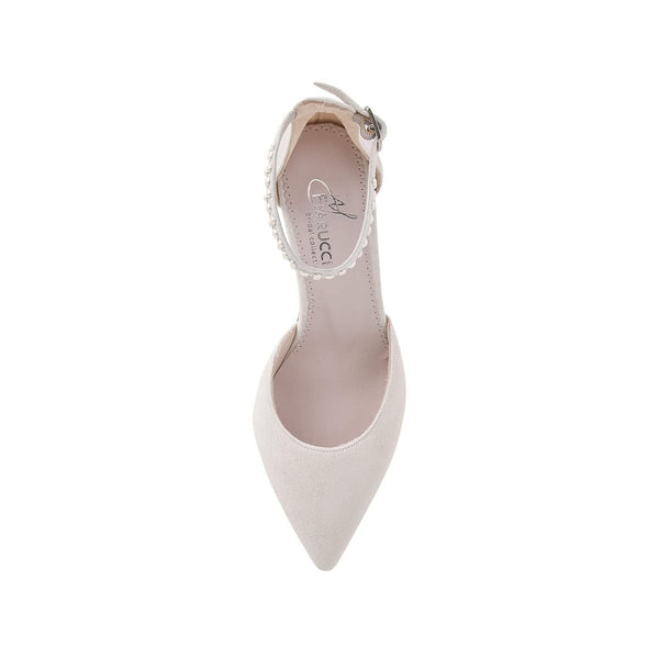Bryoni Off-White Suede (Leather)/ Glitter Pearls