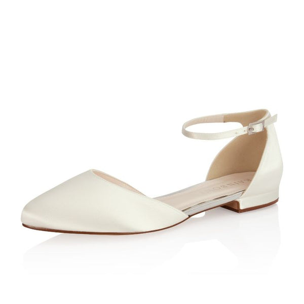 Khloe Ivory Satin-Bruidsschoenen-Rainbow Club-ShoeStories