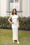 Seren Ladies Off the Shoulder Dress White