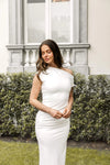 Seren Ladies Off the Shoulder Dress White