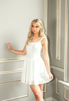 Lyra Pleated Skirt Mini Dress White