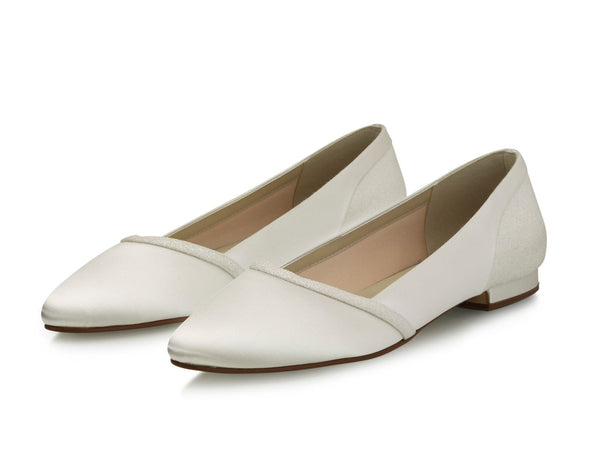 Belina Ivory Satin/Off - White Fi. Glitter - Bridal Shoes - Rainbow Club - ShoeStories