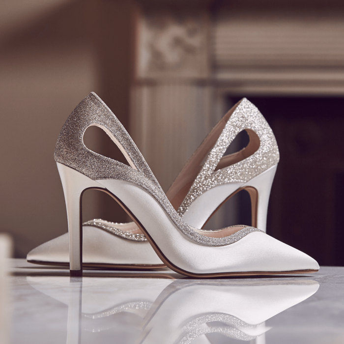 Silver glitter wedding shoes online